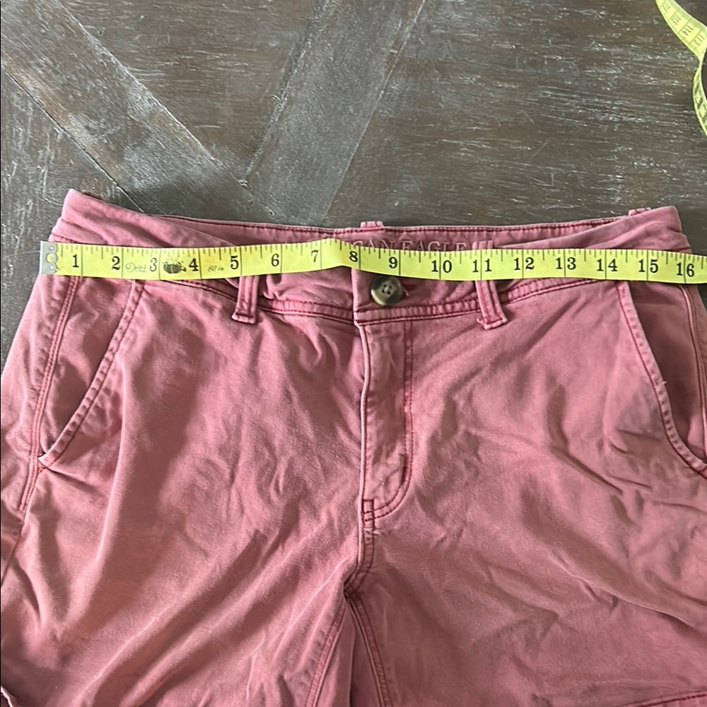 American Eagle Outfitters Pink Bermuda Shorts Cotton Blend - Picture 5 of 6